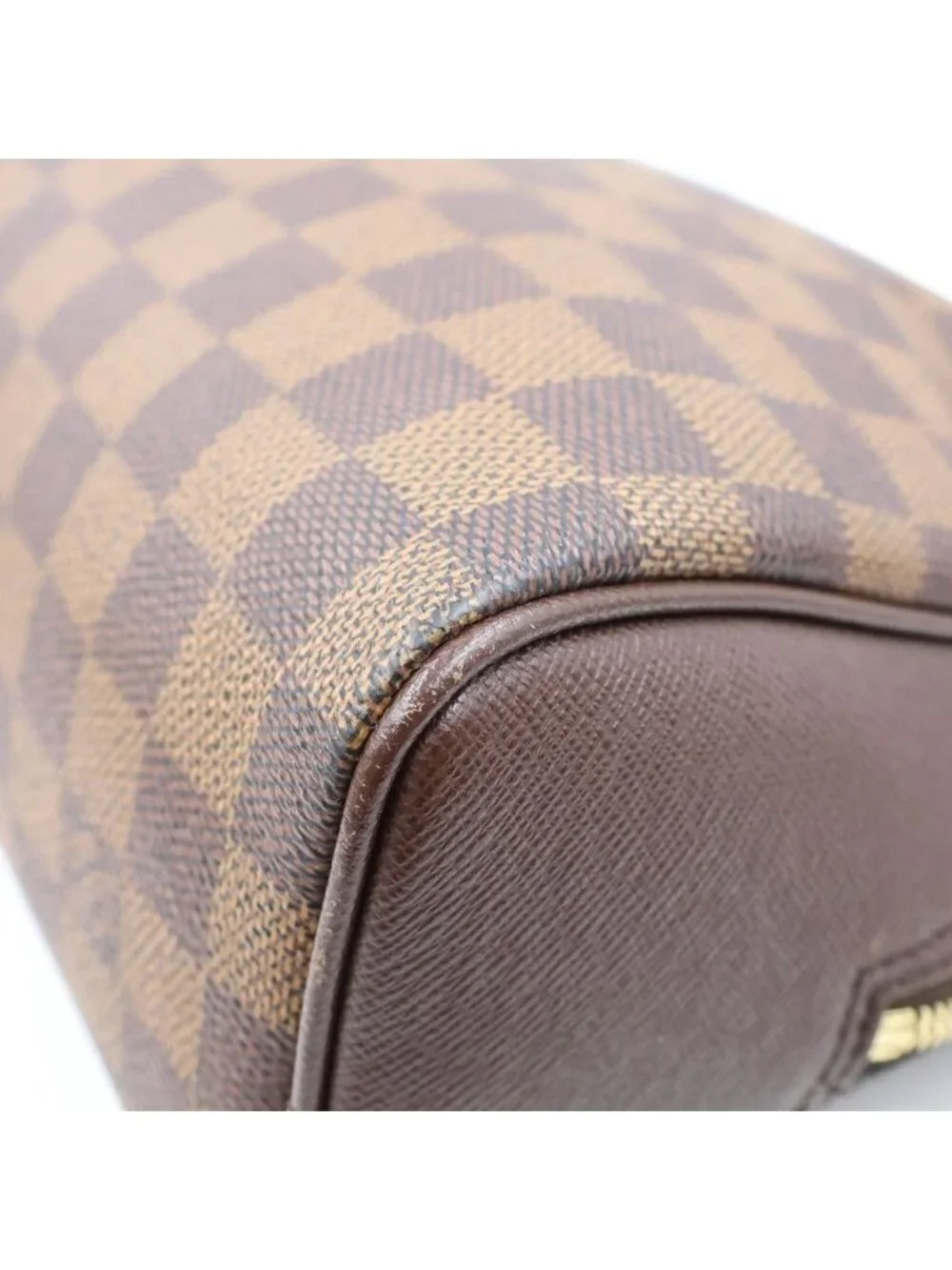 Louis Vuitton Damier Brera Checker All Over Print Leather Handbag Brown